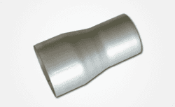 Aluminum exhaust muffler component for performance vehicles, ideal for exhaust sound modification and flow improvement.