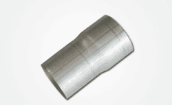 Aluminum exhaust pipe segment for high-performance vehicles, Mufflex, durable and lightweight.